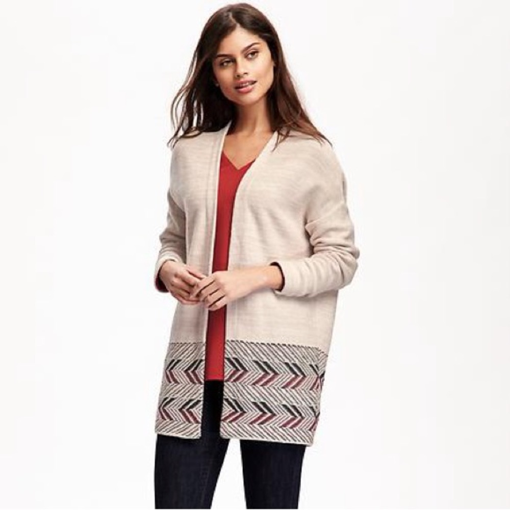 *Final Price* Old Navy Jacquard Cardi-Coat with Diamond Geo Embroidery Large